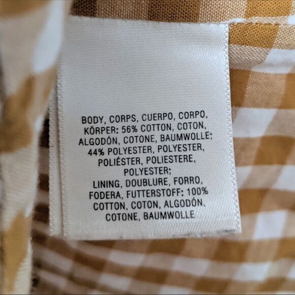 Anthropologie MAEVE Scalloped Hem Gingham Button Crop Top 14 - Picture 9 of 10